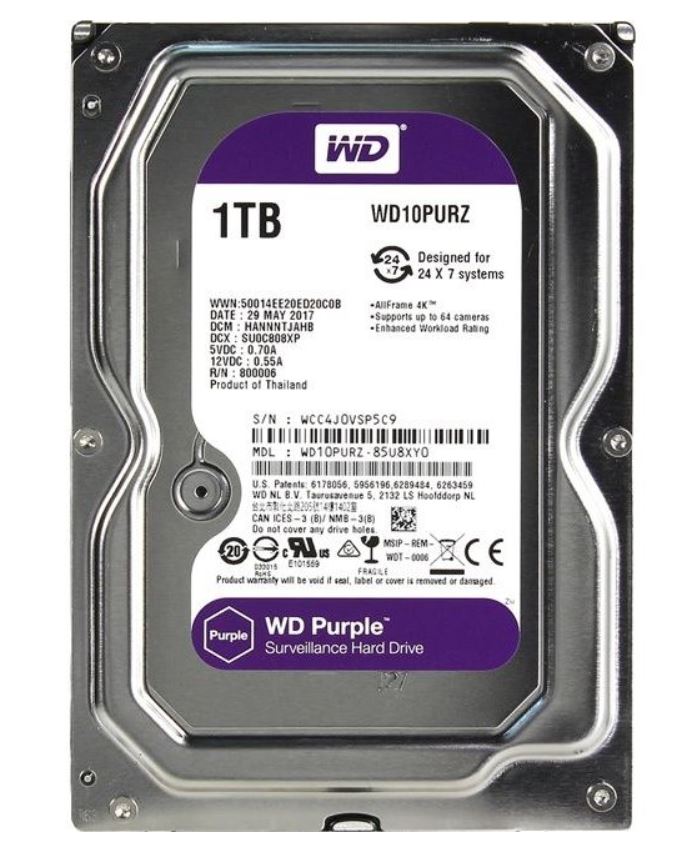 Western Digital HDD 3,5 WD SATA3 Purple 1TB WD10PURZ